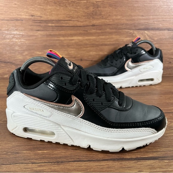 Nike Air Max 90 LTR ‘Off Noir Metallic Pewter’ Sneakers Women’s Size 7.5 6Y Shoe - Picture 1 of 11